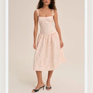 For Love & Lemons Florence Pink Midi Dress size XS